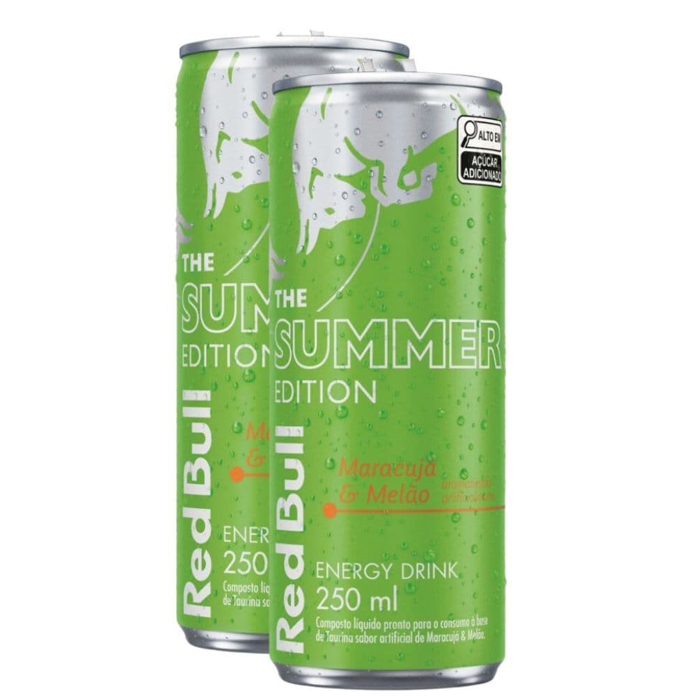 Kit 2 Energético Red Bull The Summer Edition Sabor Maracujá e Melão 250ml