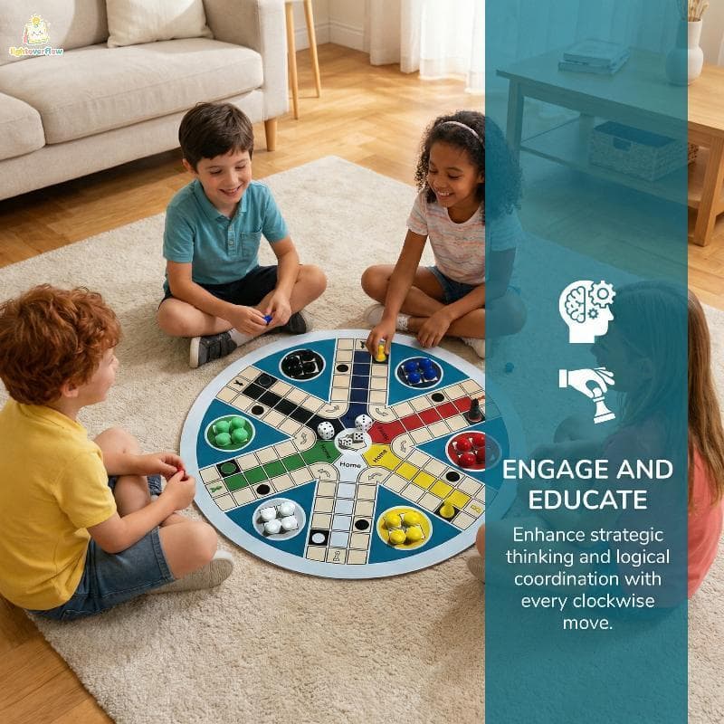 Conjunto De Jogos De Tabuleiro De Xadrez Voador Para 6 Brinquedos De Mesa Redondos Família , Jogo De Festa Educacional C