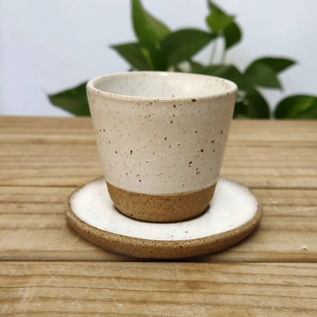 COPINHO ARTESANAL 110ML+PIRES RETRÔ ORGÂNICO EXPRESSO LOUÇA CAFÉ CHA COFFEE CAFETERIA BISTRO PADARIA