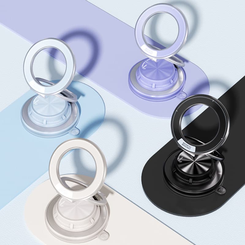 Suporte De Telefone Para Carro , Sucção Magnética E A Vácuo , Braço Extensível Giratório 360 , Forte Aderência , Painel 