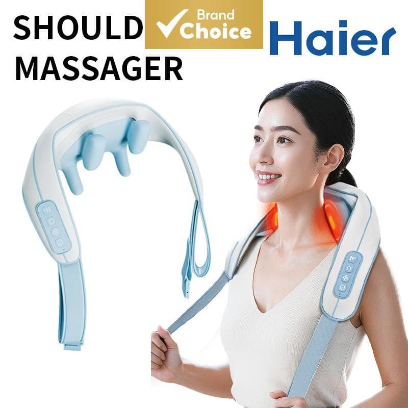 Haier Massageador Elétrico 6D para Pescoço e Ombros, Sem Fio, 3 Velocidades, Relaxamento Muscular Profundo, Massageador