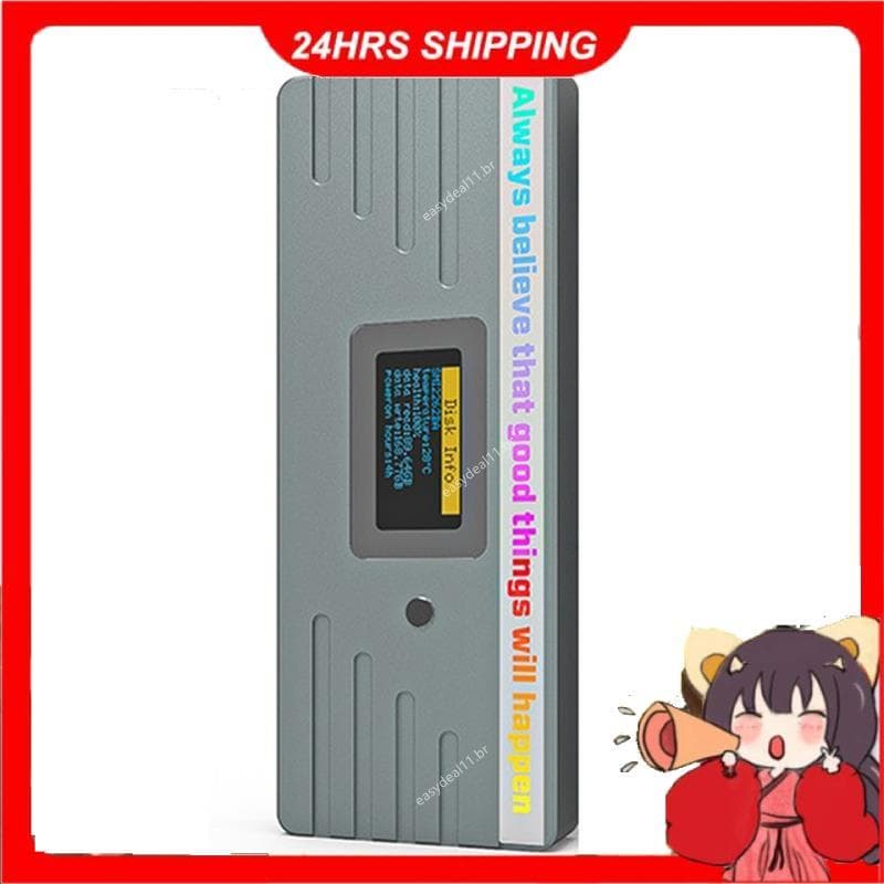 Gabinete SSD Inteligente M . 2 NVMe/SATA , USB 3.2 Gen 2 10 Gbps , Caixa Adaptadora M2 Externa Com Suporte Para Chave B 