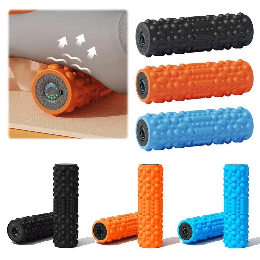 Rolo De Espuma Vibratória , Coluna Elétrica De Ioga Texturizada 3D De 5 Modos , Massageador Muscular De Exercício De Rol