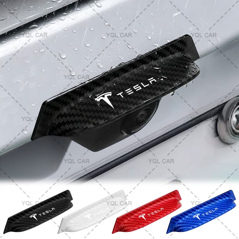 1/2 Pçs Câmera Reversa Do Carro Capa À Prova De Chuva ABS Sombra Da Traseira Para Tesla Modelo 3 Xy Estilo Roadster