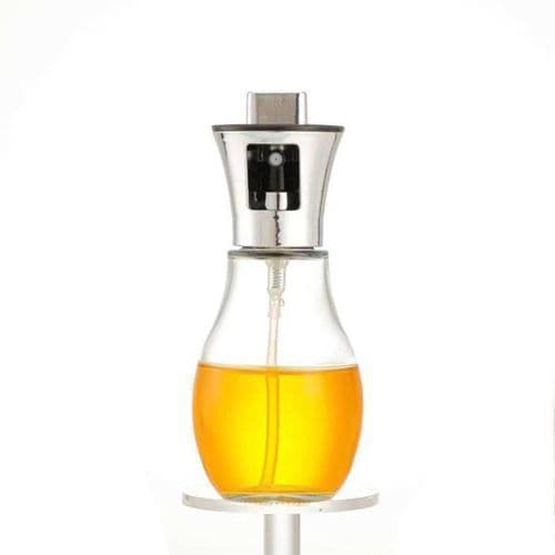 Pulverizador de Vidro para Óleo e Vinagre 200 ml Borrifador Culinário Tampa Inox Fritadeira Sem Óleo