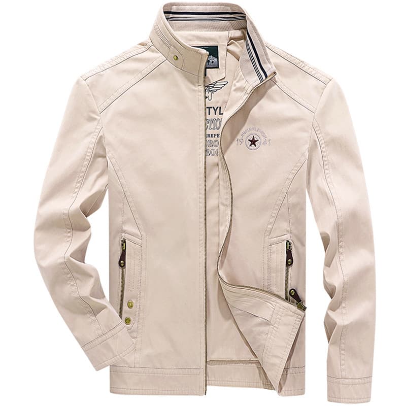 Jaqueta de meia-idade masculina primavera outono puro algodão de meia-idade idosos jaqueta masculina Casual outono pai j