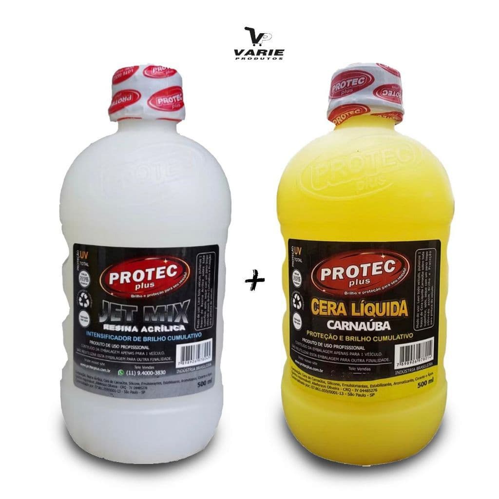 Kit com 2 ceras - Jet mix + Carnaúba 500ml Para Limpeza e Proteção do Seu carro