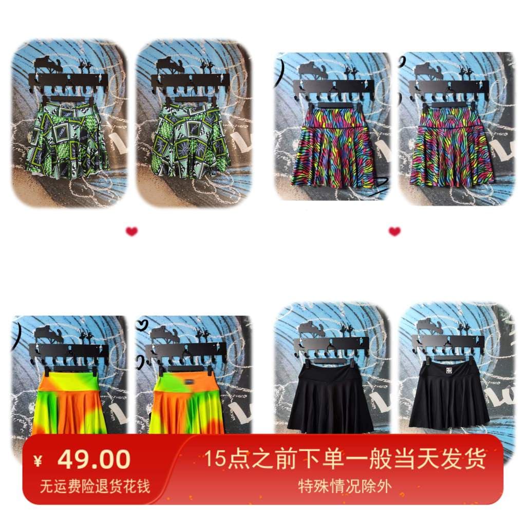 ZW Novo Estilo 2026 Roupas Esportivas de Fitness Saia Curta Feminina Preto Colorido Roupa Interior Saia Anti-reflexo