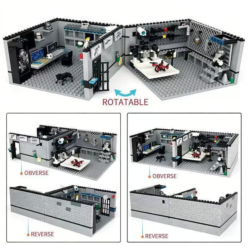 1000 peças de blocos de montar LEGO, Base Militar, Abrigo das Forças Especiais, Veículo Blindado, Brinquedo Educativo pa