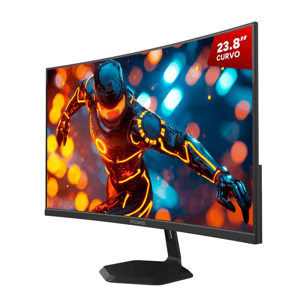 Monitor Gamer PCYES O-Creed O23C 23.8" Curvo Fhd Va 180HZ 1MS Hdmi/Dp Freesync Black Vulcan PMGO23C180BV - PCYES