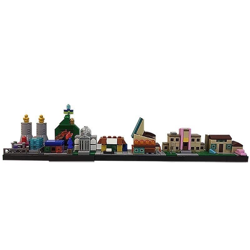 Blocos de montar MOC compatíveis com LEGO 18013, conjunto educativo de montagem da cena de construção do skyline de Spri