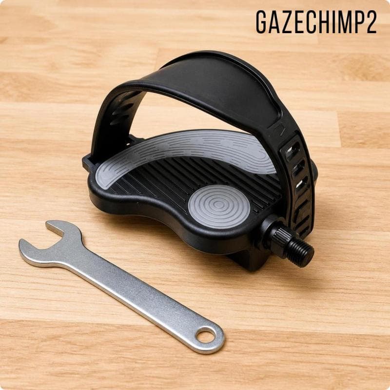 [Gazechimp2] Pedal De Bicicleta Ergométrica Interna Com Gaiola Para Pés Substituição De Ciclo Estacionário Antiderrapant
