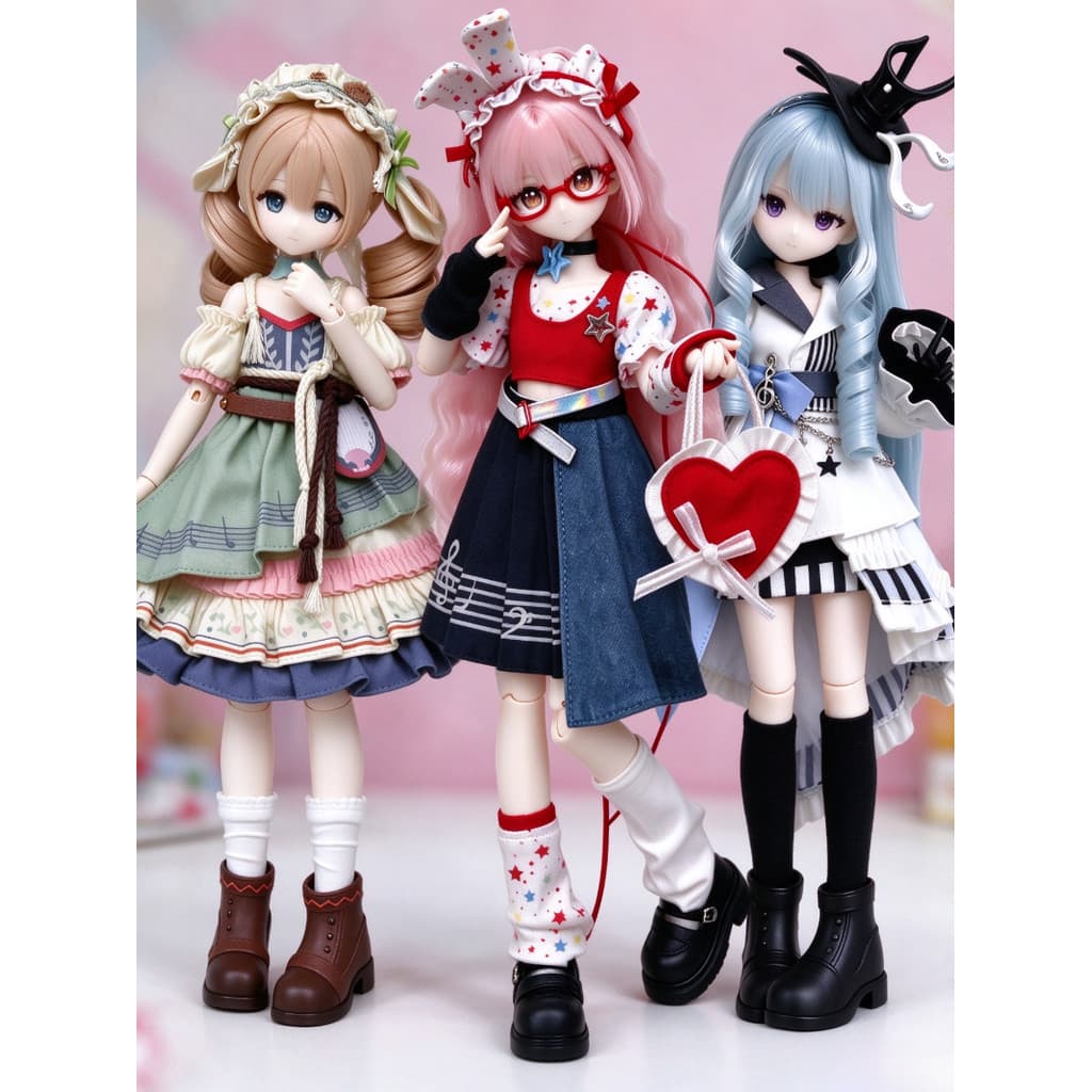 Bangni Plush Melody Series bjd Com Cabelo Implantado Boneca Articulada Estatuetas De Ação Ornamentos Brinquedos Da Moda