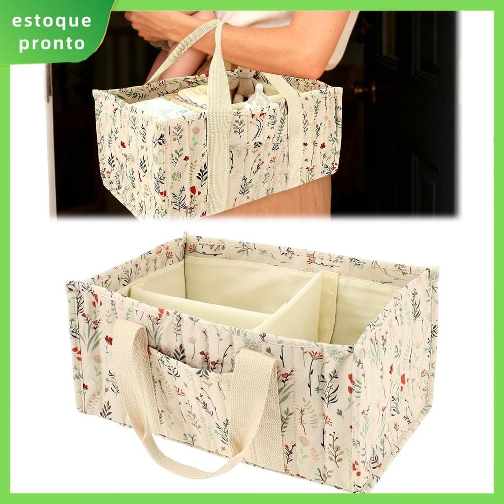 Organizador De Fraldas Elegante Cesta De Armazenamento De Berçário Para Itens Essenciais Recém-Nascidos E Estação SHOPSK