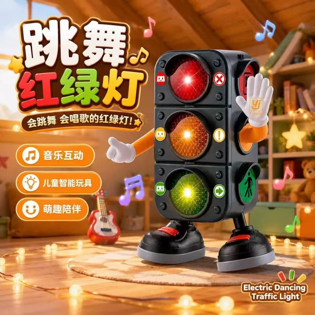 Novo estilo de dança elétrica semáforo brinquedos som luz música brinquedos educativos da primeira infância pode brilhar