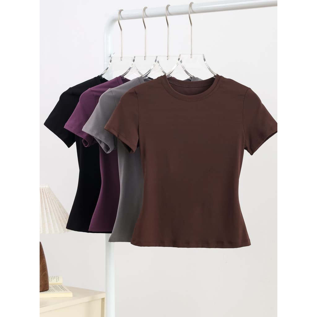 Cintura estreita Formal ombro roupas de Yoga topo feminino manga curta secagem rápida mais magro olhar roupas de Fitness