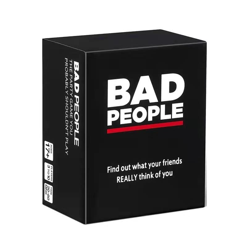 BAD PEOPLEIA Jogo de vilão Jogo de cartas completo em inglês Jogo de tabuleiro para festa em família