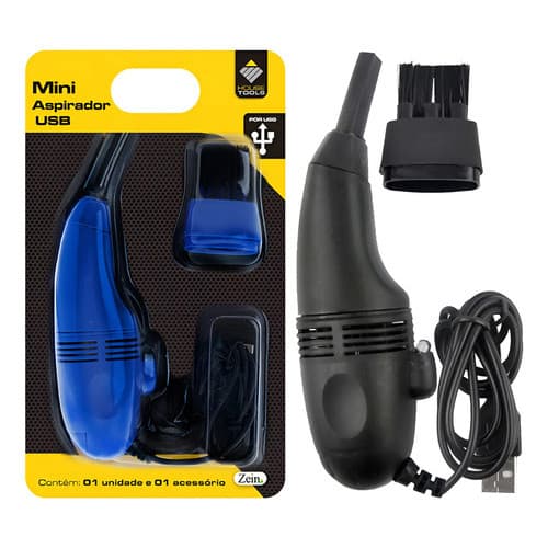 Aspirador de Pó USB Portátil para Carro Teclado Gavetas Mesa e Escritório