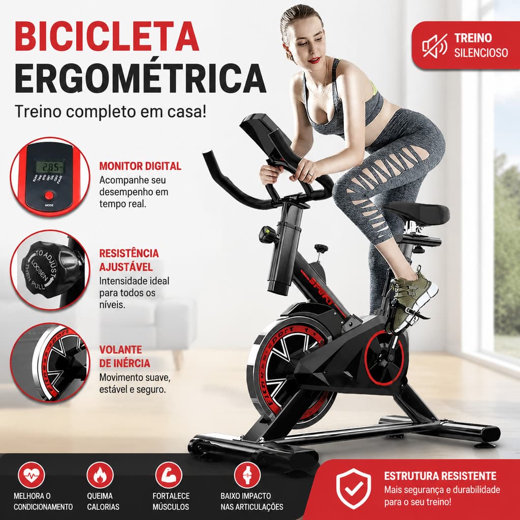 Bicicleta Bike Ergometrica Spinning Profissional Ideal Para Academias Salões De Ginástica Treinos De Grupo Suporta 120kg