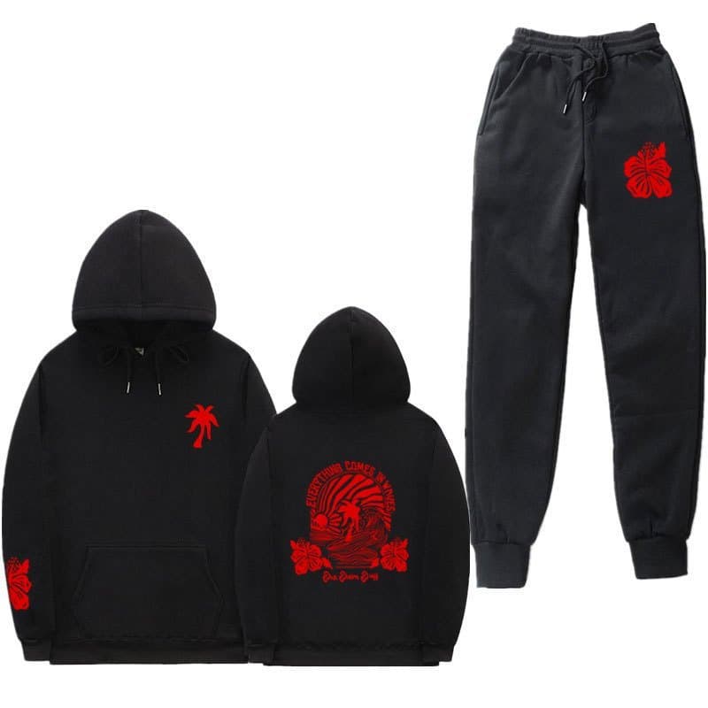 Conjunto de moletom EVERYTHING COMESIN WAVES CHASING SUNS ETS (blusa de moletom e calça de moletom)