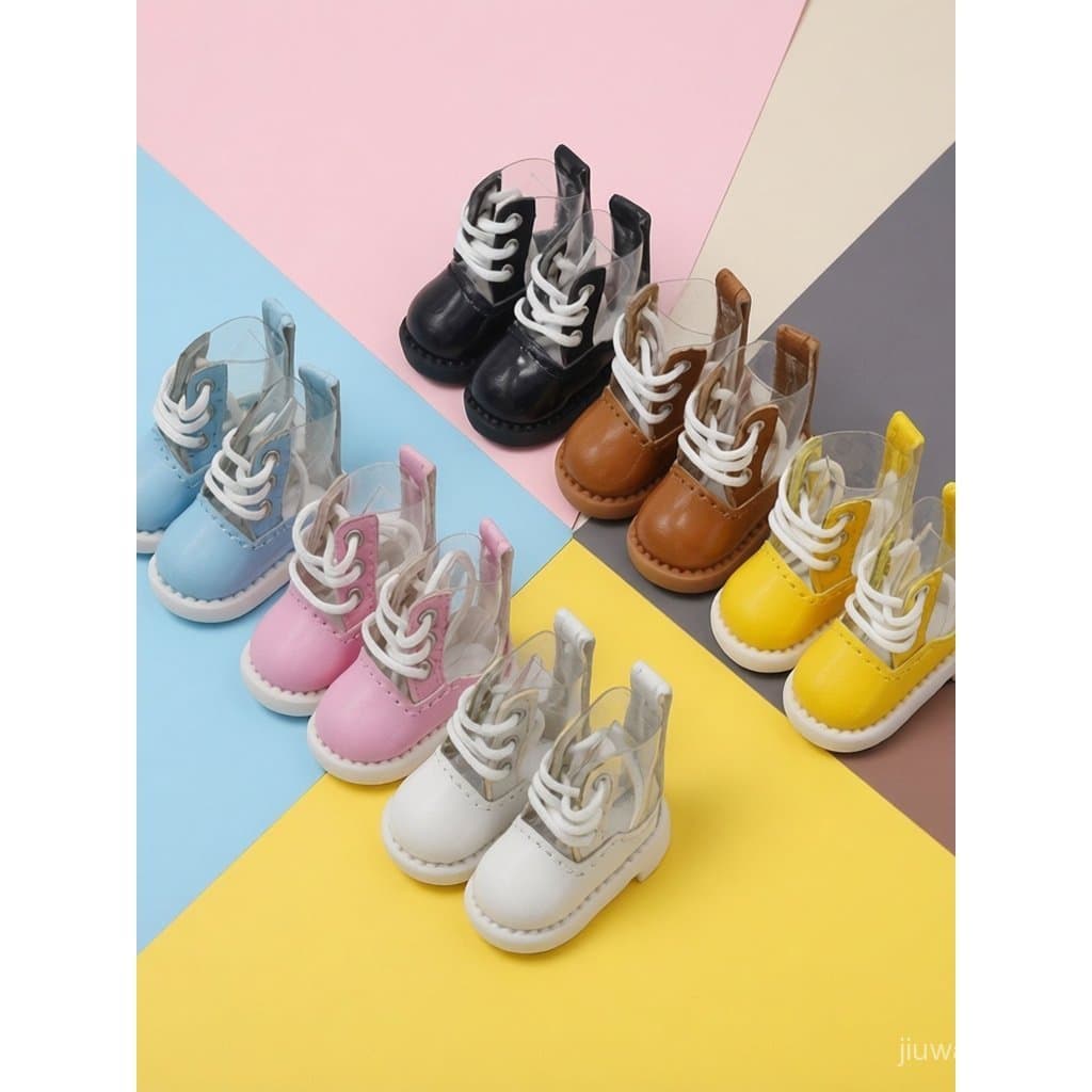 Sapatos para bonecas BJD, corpo de boneca articulada OB, sapatos para figuras de ação, botas transparentes 9BAC