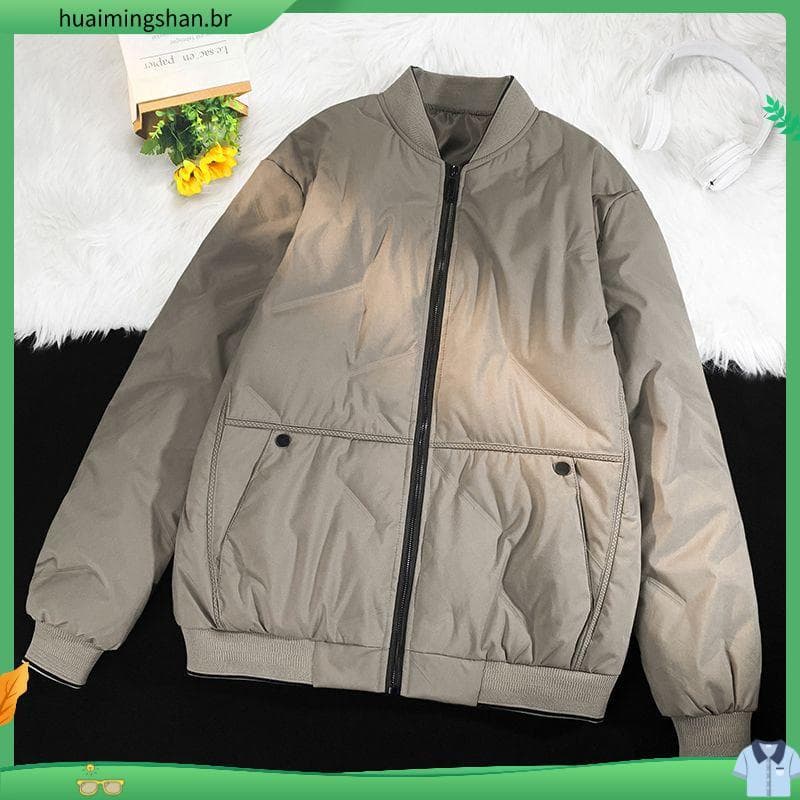  Jaqueta acolchoada de inverno grossa acolchoada jaqueta masculina na moda nova jaqueta Casual gola All-Match jaqueta ac
