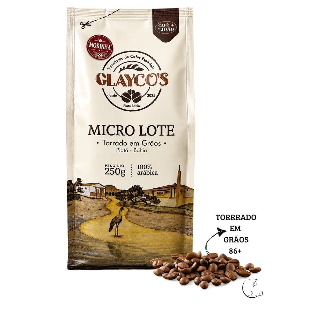 Café Especial em Grãos Glayco's Microlote Mokinha 86+ Pontos – Piatã BA - 1kg