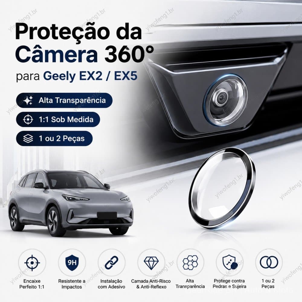 Protetor de Câmera 360 para Geely EX2 EX5 Carro Capa de Proteção Automotiva Dianteira Traseira Acessório Veículo GR