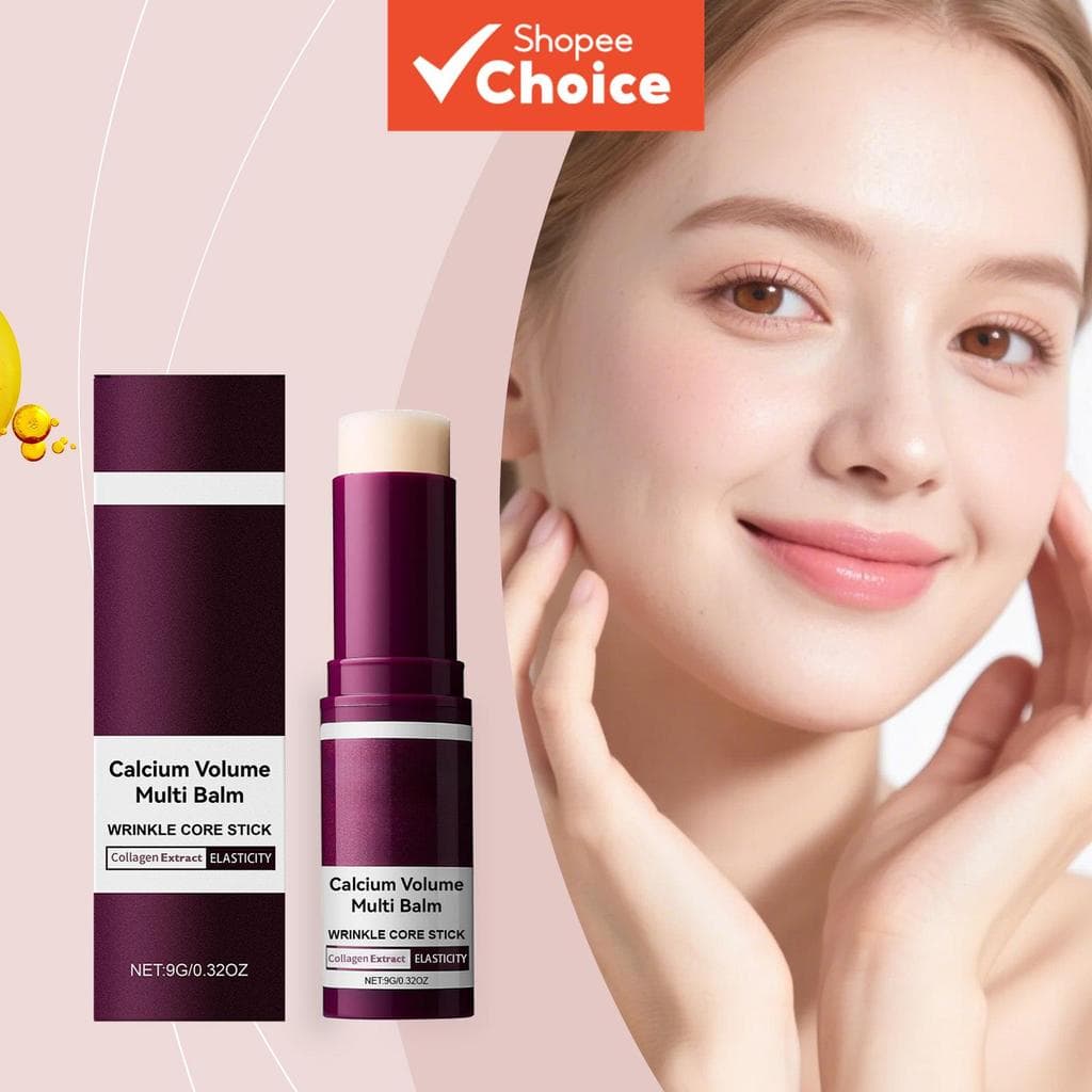 Anti-Idade Volume Bálsamo de Cálcio para Olhos, Pescoço e Rosto, Hidratante e Firmador, Bálsamos de Cálcio, Stick