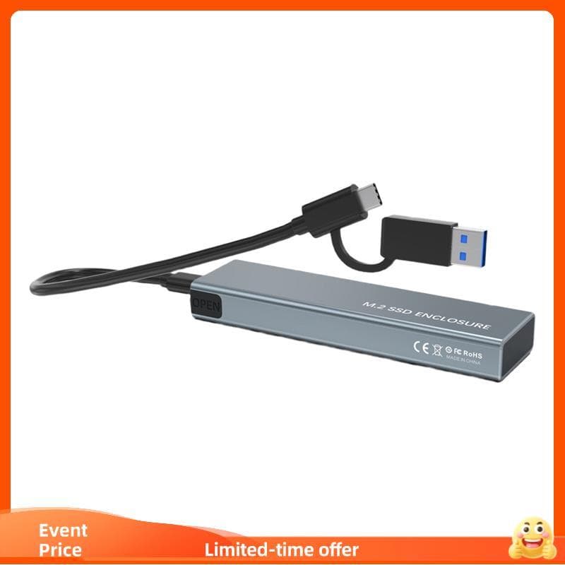 Caixa SSD De Protocolo Duplo M2 NVMe NGFF SATA 10 Gbps USB3.1 De Gabinete Externo Para 2230 2242 2260 2280 M/Chave