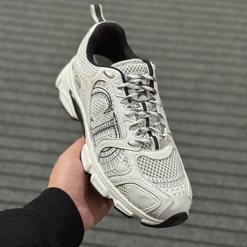 Tênis chunky D'Addo Chrono com blocos de cor, tênis esportivos que aumentam a altura, tênis casuais com cadarço frontal 