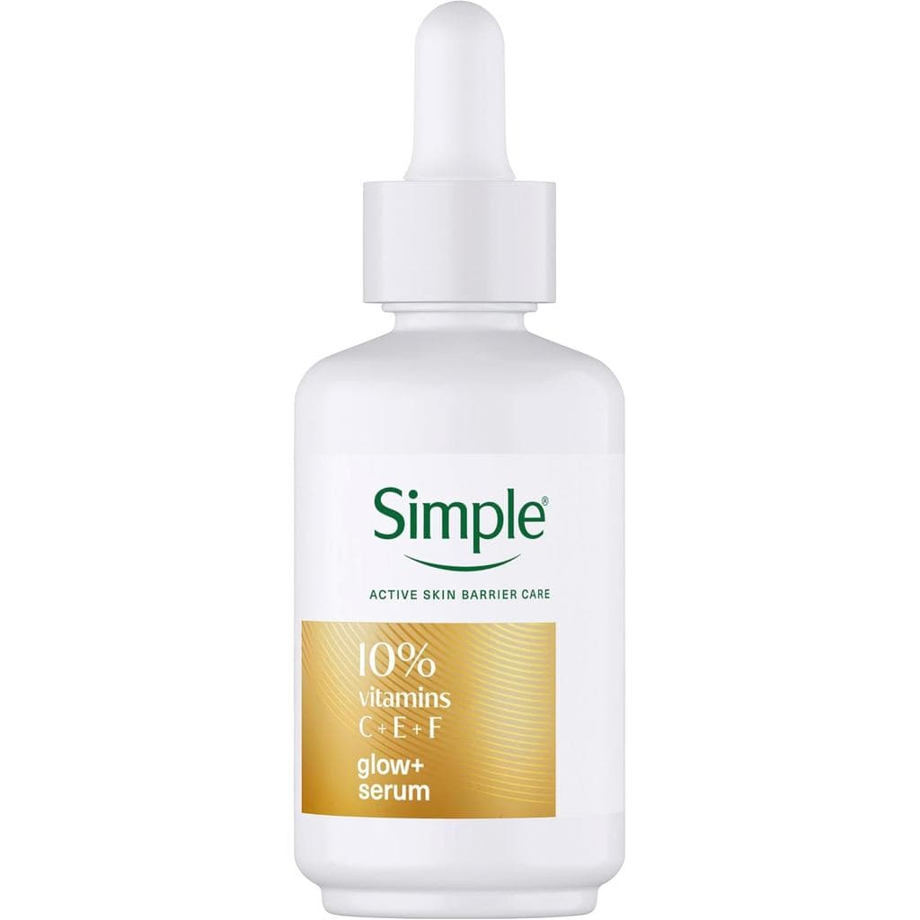 SimpleGlow+10% Vitamina C+E+Sérum Hidratante, adequado para pele seca ou desidratada, realça a luminosidade facial e pro