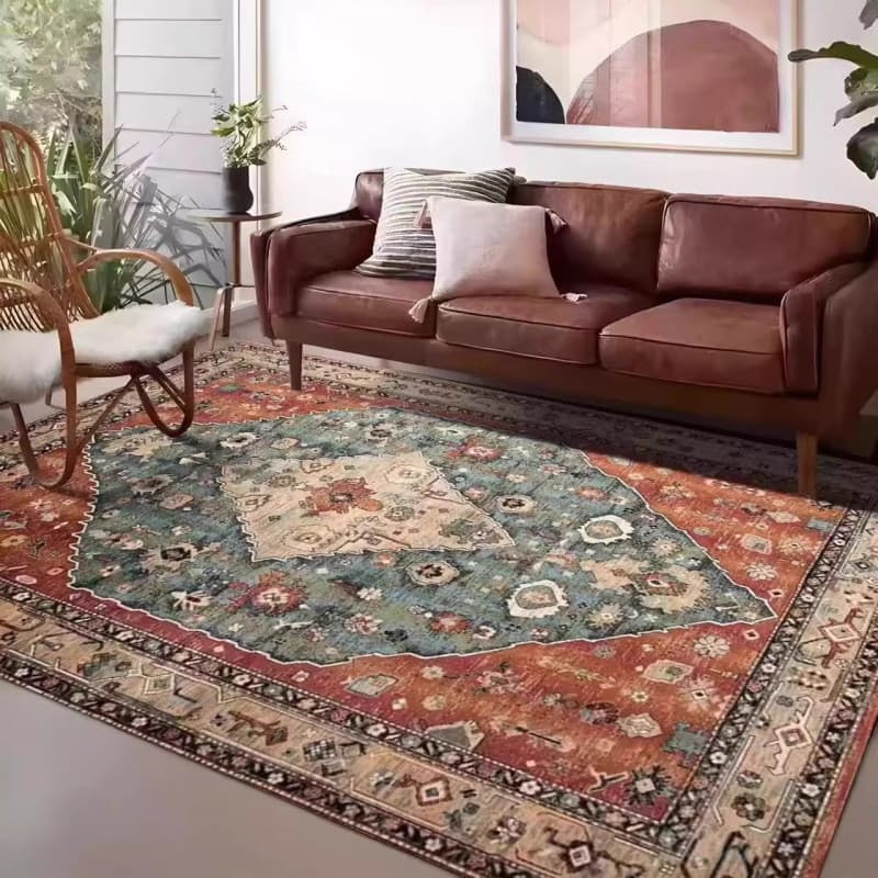 [Novo produto] imitação persa de caxemira sala de estar tapete antiderrapante sofá mesa de café tapete máquina lavagem q