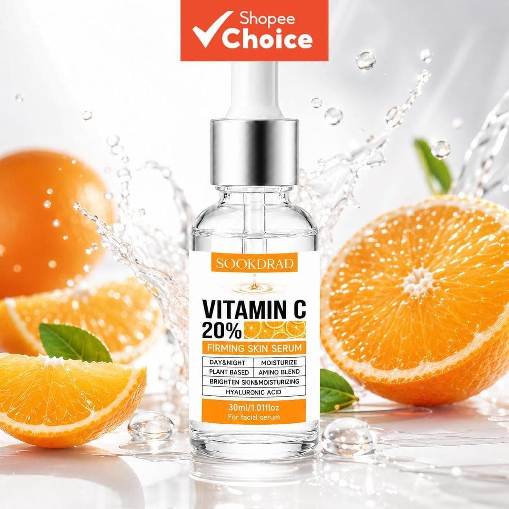 Firmador de Vitamina C 20%, Ilumina e Hidrata, Uso Diário Facial, Para Todos os Tipos de Pele, 30 ml