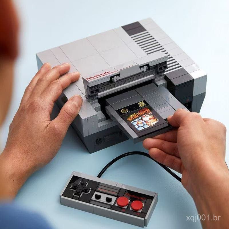 Compatível com LEGO 71374 Mario Nintendo, Blocos de Montar do Console de Jogo Vermelho e Branco, Brinquedo Educacional p