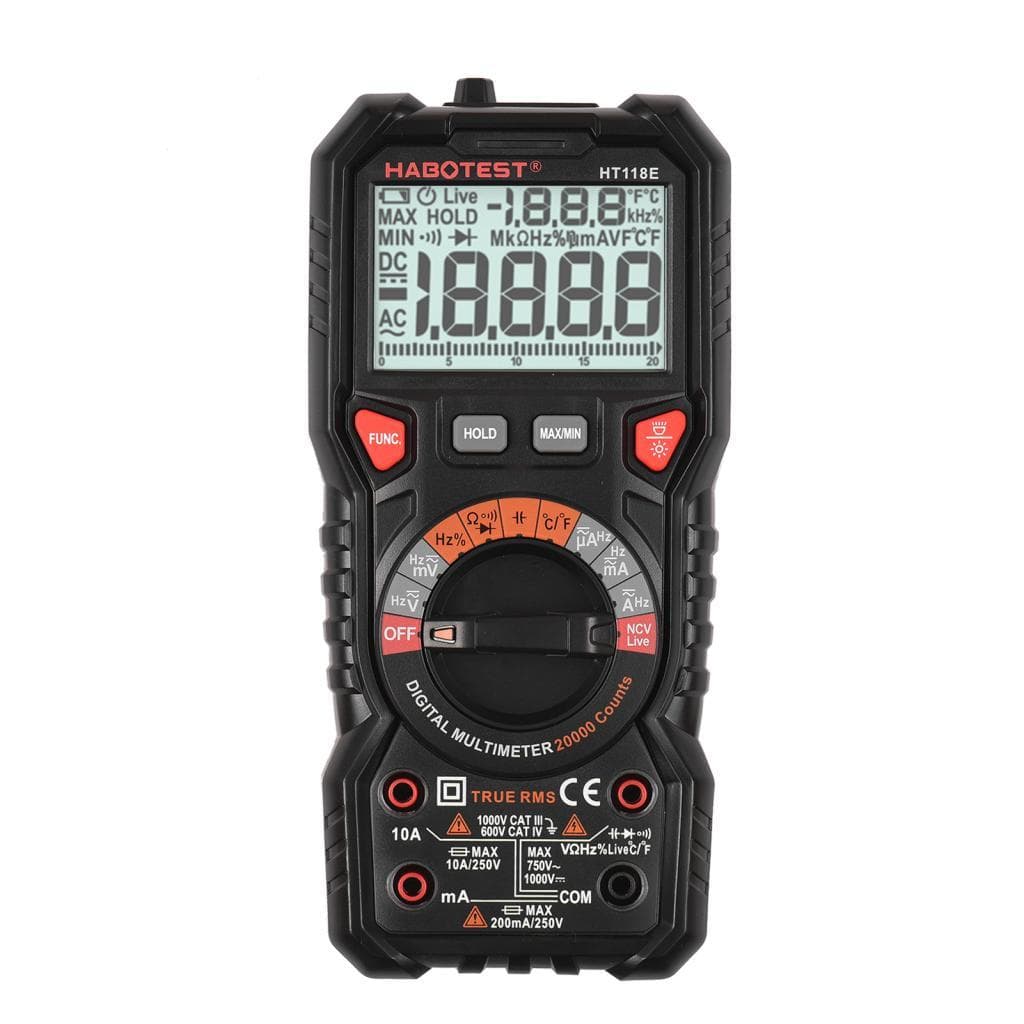 wowohome-BR HABOTEST HT118E Multímetro digital Multímetro de faixa automática 20.000 contagens True RMS Medição de