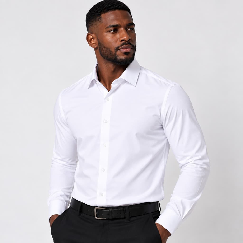 Camisa Social Masculina Manga Longa Elastano Slim Fit com Botão Tecnológica Casual Festa Igreja Trabalho Casamento