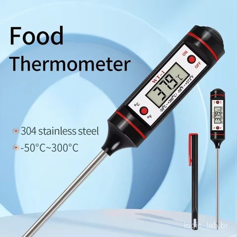 Termômetro Digital de Alimentos TP101, Termômetro de Cozinha com Leitura Instantânea, Sonda LCD para Carne, Churrasco, L