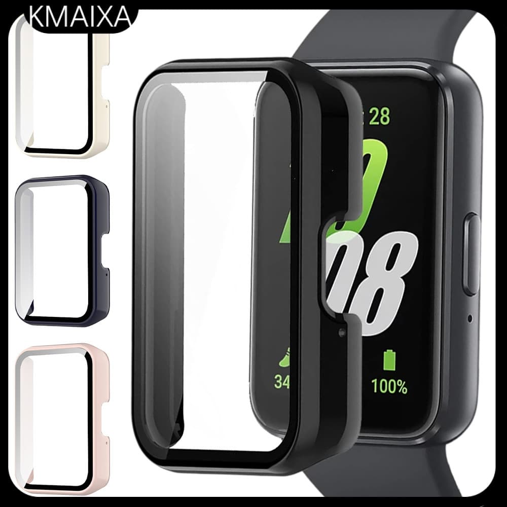 Capinha Case PC Capa Para Relógio Smartwatch Smartwatch Samsung Galaxy Fit 3 Com De Vidro Para Relógio Samsung Fit 3