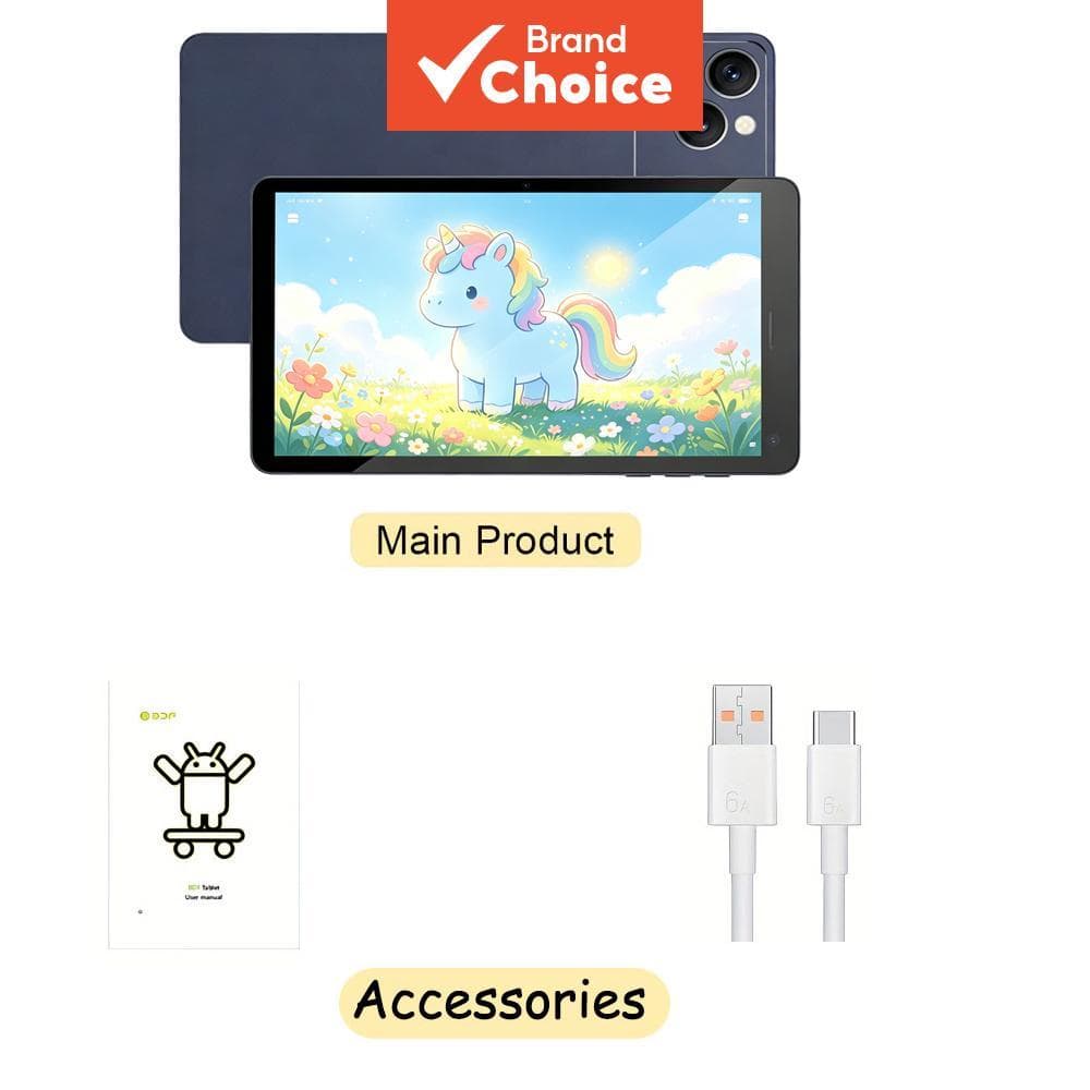 Tablet para Crianças BDF Tela de 7 polegadas Android 13 4GB RAM + 64GB ROM, Tela HD IPS com Suporte a WiFi
