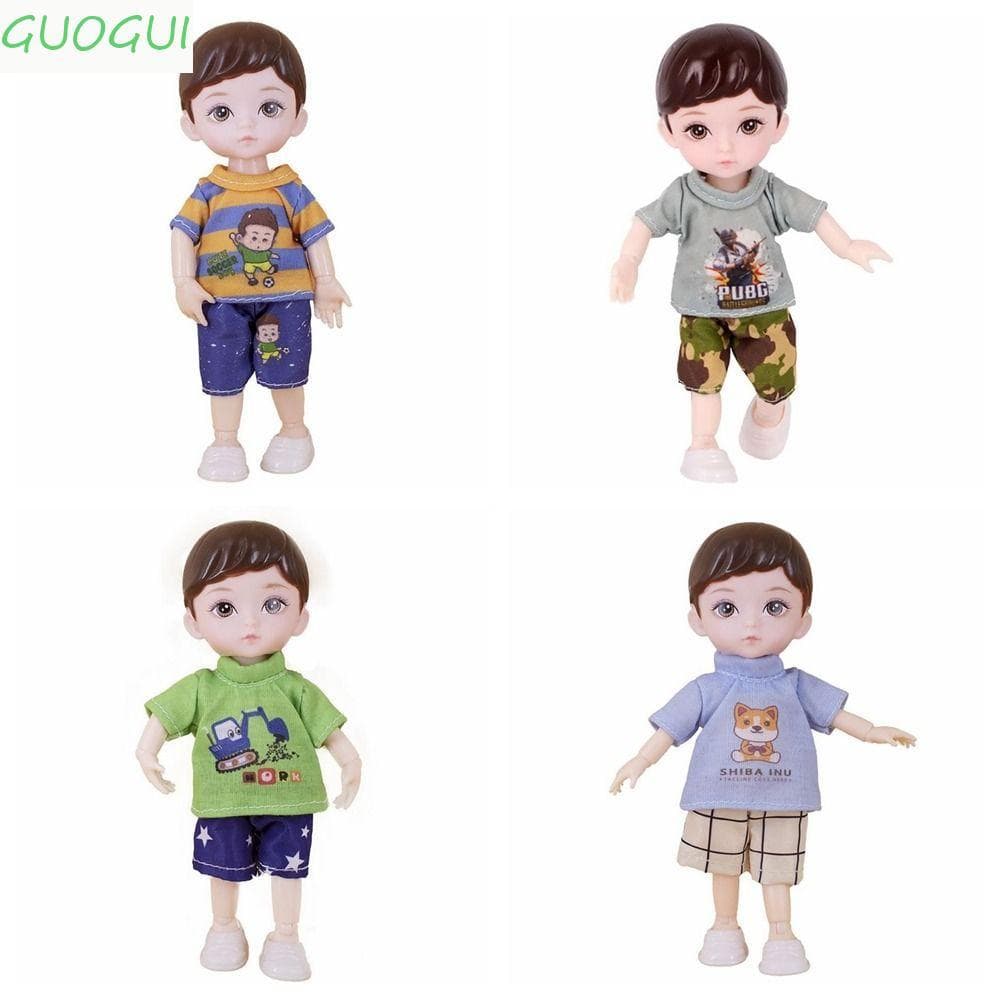 GUOGUI Boneca BJD De 16 Cm , 13 Bonecas Articuladas Olhos Simulados 3D Com Roupas , Dobradiça