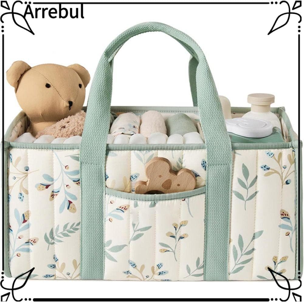 Organizador De Fraldas Para Bebês ARREBUL , Cesta De Armazenamento Floral Berçário Recém-Nascidos , Grande Capacidade