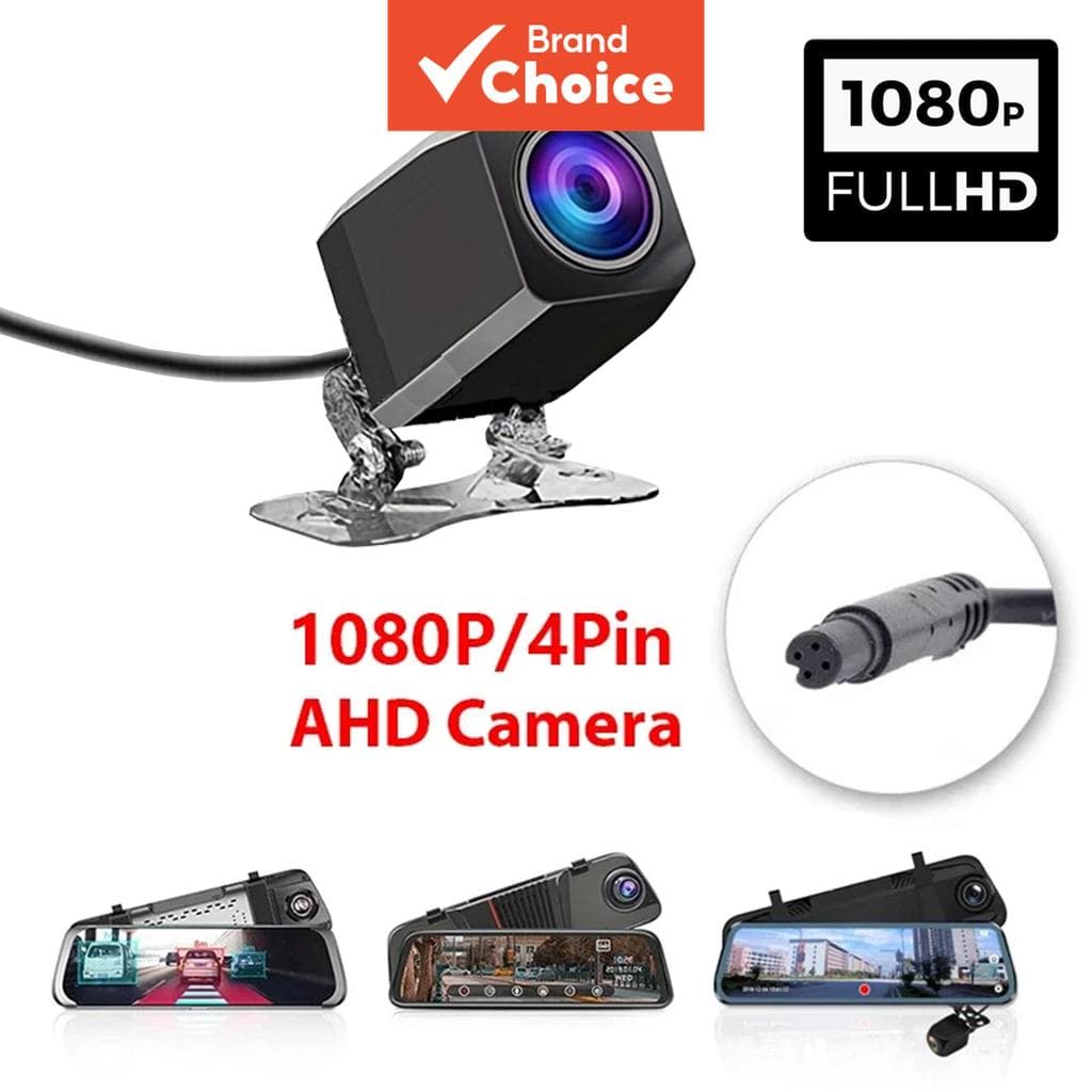 Câmera De Visão Traseira 1080p Ahd 4 Pinos À Prova D'água Para Filmadoras Dvr De Carro