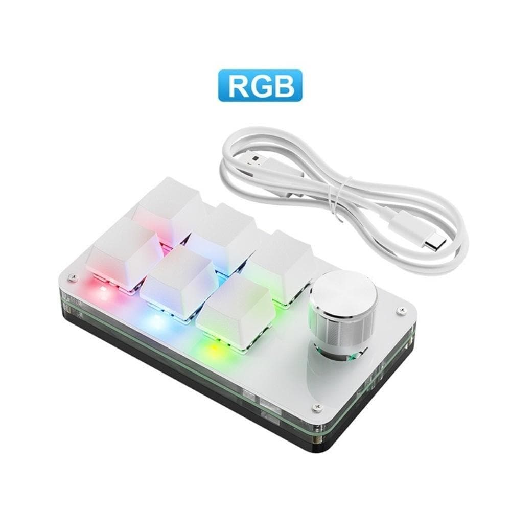 FIWICKA Mini Teclado De Programação Personalizado , Teclados Para Jogos Com Fio USB , Mecânico De 1 Botão E 6 Teclas