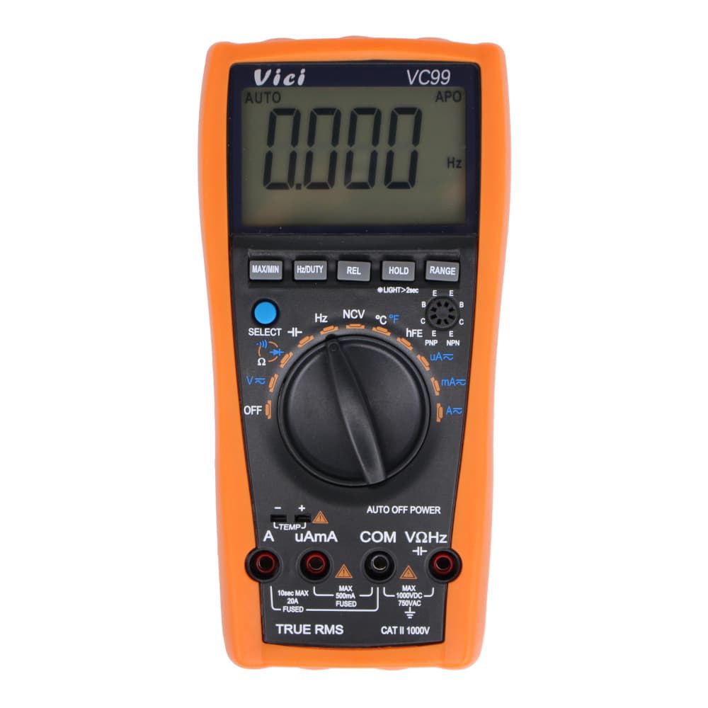 Multímetro Digital Vici VC99 True RMS Completo Capacímetro Resistência Temperatura Diodo hFE NCV