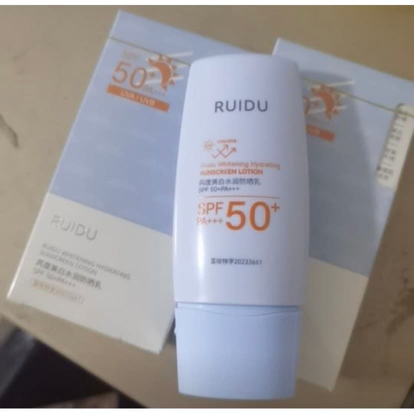 Loção Protetor Solar Hidratante Branqueadora Ruidu Autêntica Oficial (FPS50+PA+++) Loção Protetor Solar Refrescante e Il