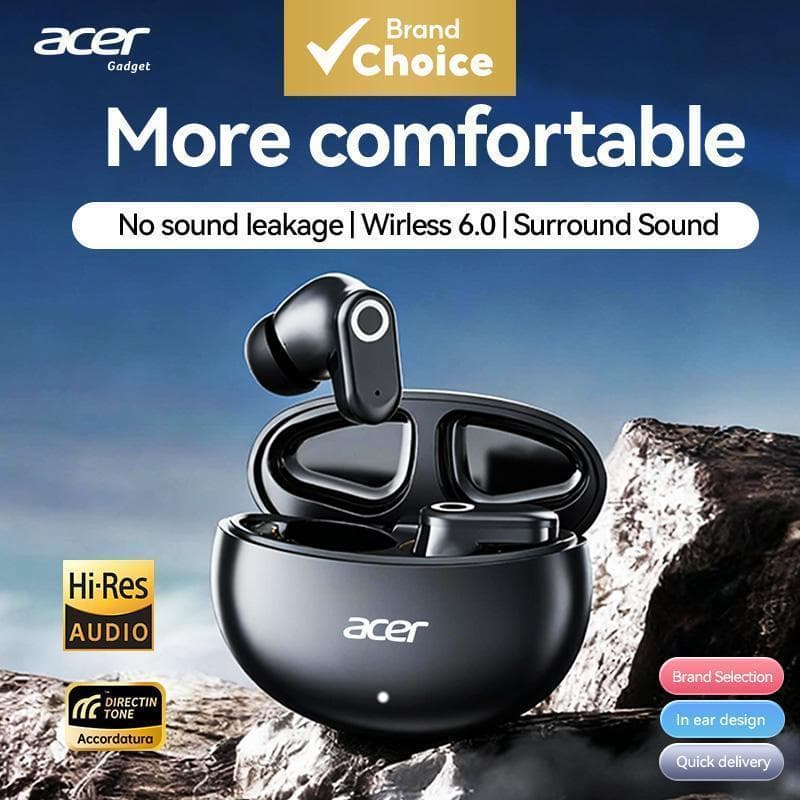 Acer OHR627 Fone de Ouvido Intra-Auricular Sem Fio Bluetooth, Fones de Ouvido, Fone de Ouvido TWS, Bateria de Longa