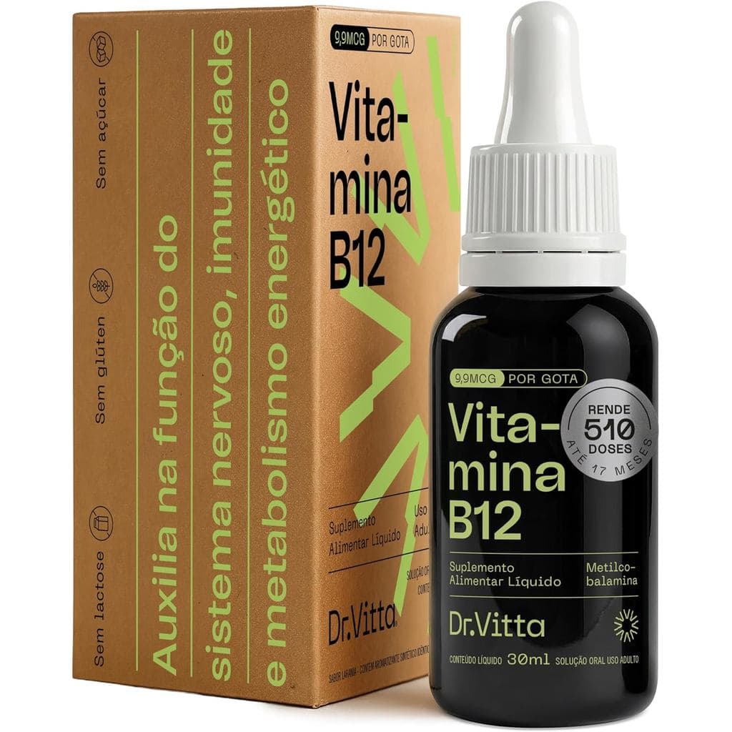 Kit Vitaminas D3+K2 Dr Vitta e Vitamina B12 em Gotas 30ml