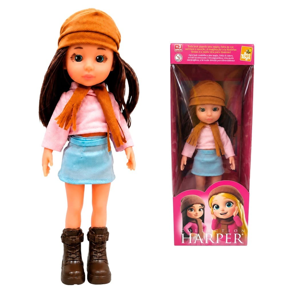 Boneca Harper Fashion Articulada Para Meninas Faz De Conta + 3 Anos Look Moderno