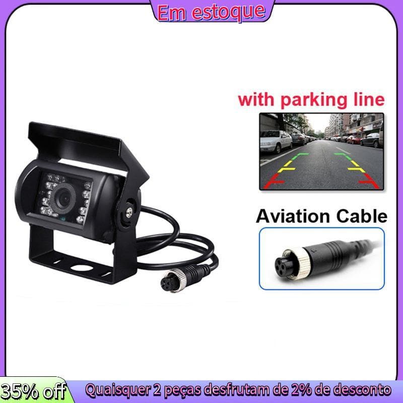 Cabeça De Aviação Monitor De Visão Traseira Do Carro Atualização 700Tvl Cd 18 Ir Leds Câmera Reversa 12/24V Para Caminhã